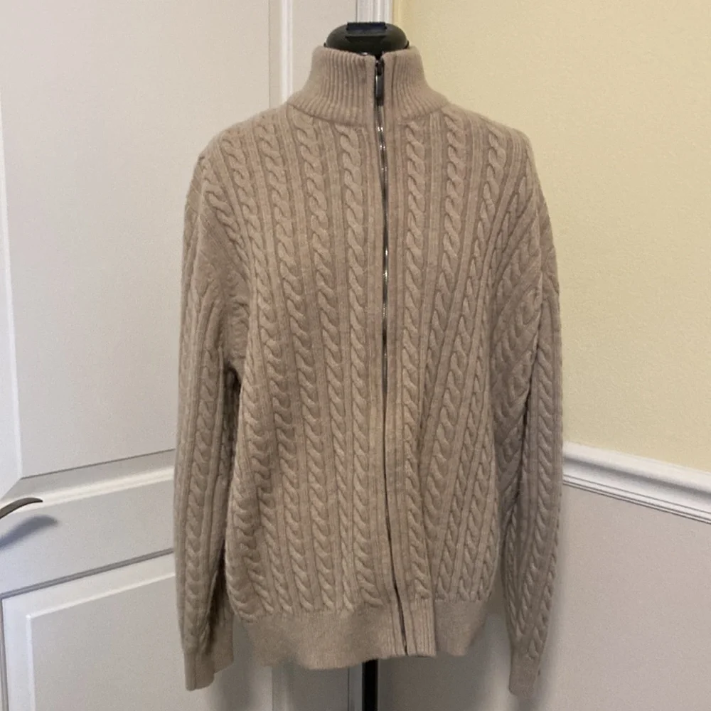 NWOT J.CREW BIEGE KNIT ZIP UP SWEATER